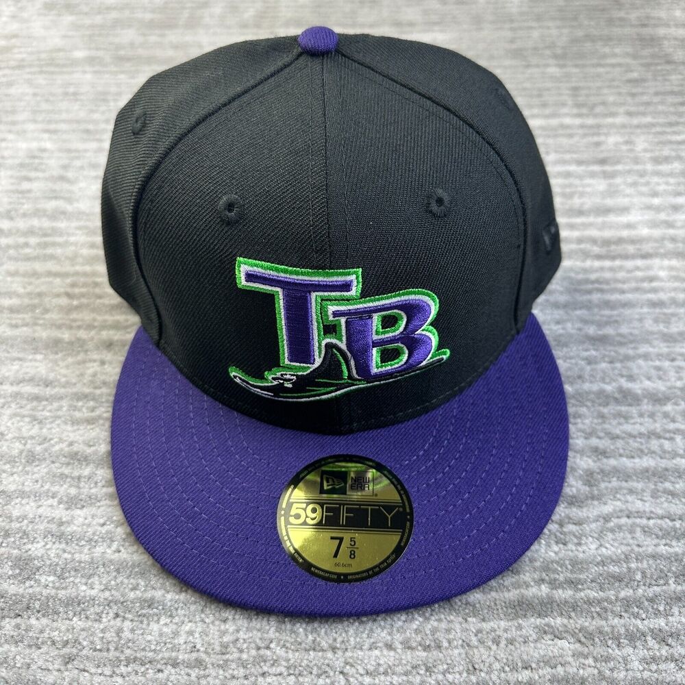 Tampa Bay Devil Rays Hat Cap Mens Fitted 7 5/8 New Era Wool Retro Cooperstown